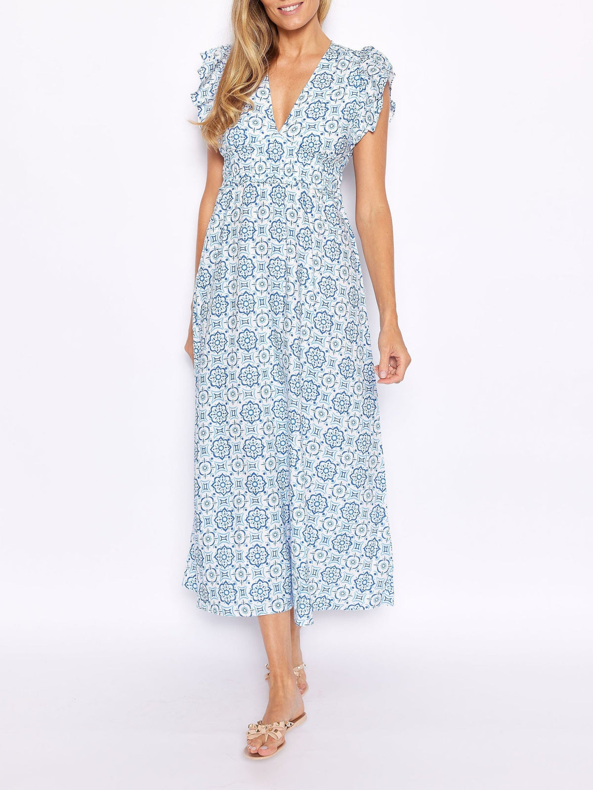 Medallion Print Maxi Dress