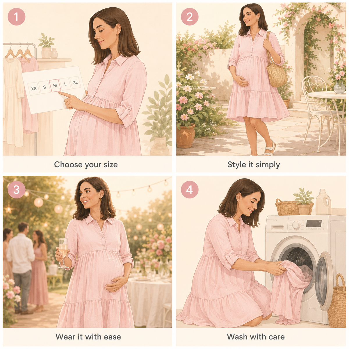 Sophia Linen Maternity Dress