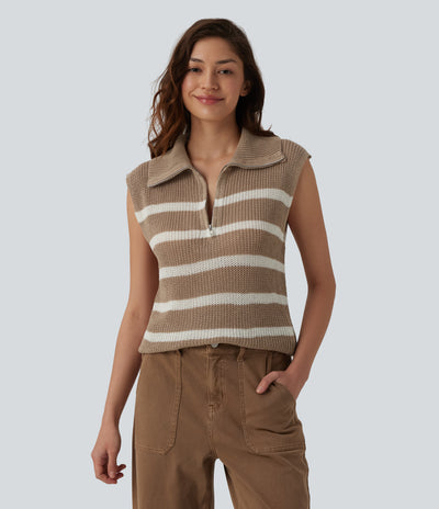 Sleeveless Stripe Sweater