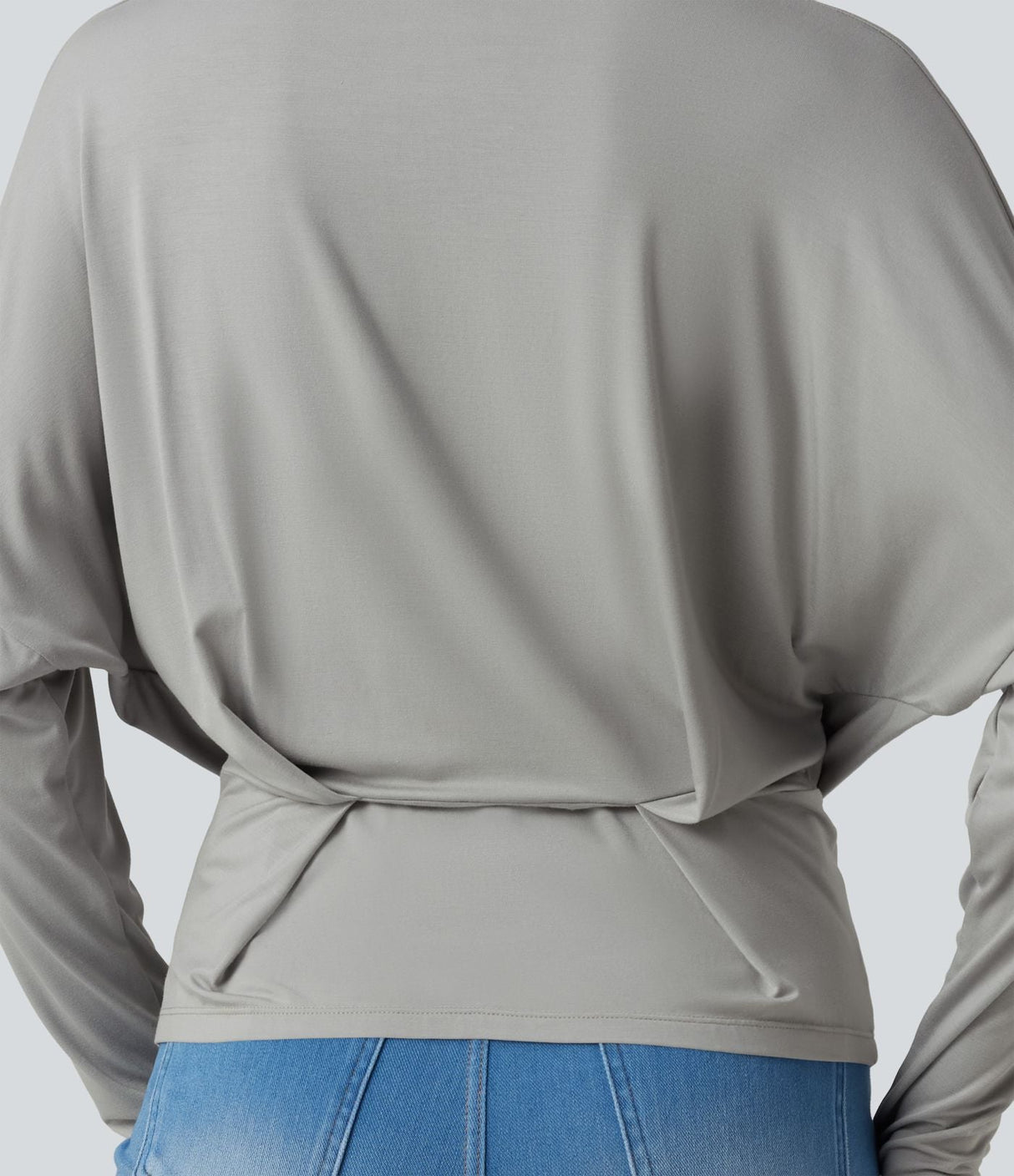 Cowl Neck Long Sleeve Thumb Hole Casual Top