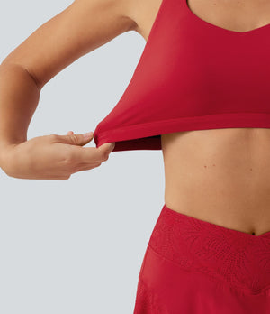 Plush Light Support Built-in Bra Crisscross Yoga Sports Bra