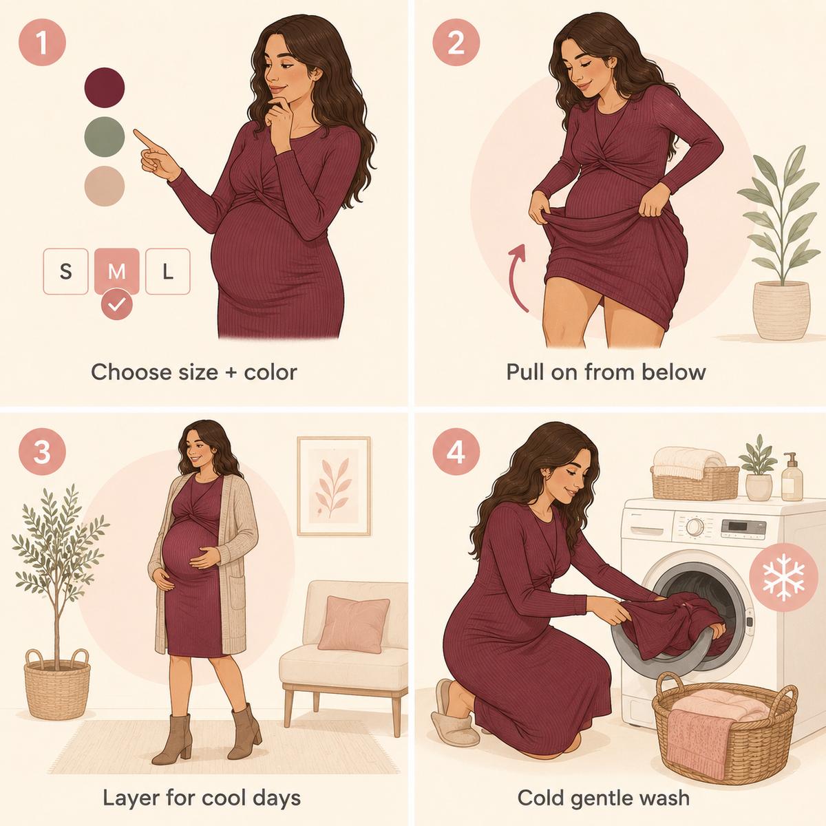 Sonia Striped Maternity Midi Dress