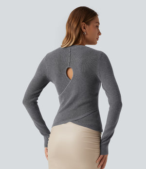 Cut Out Crossover Sweater