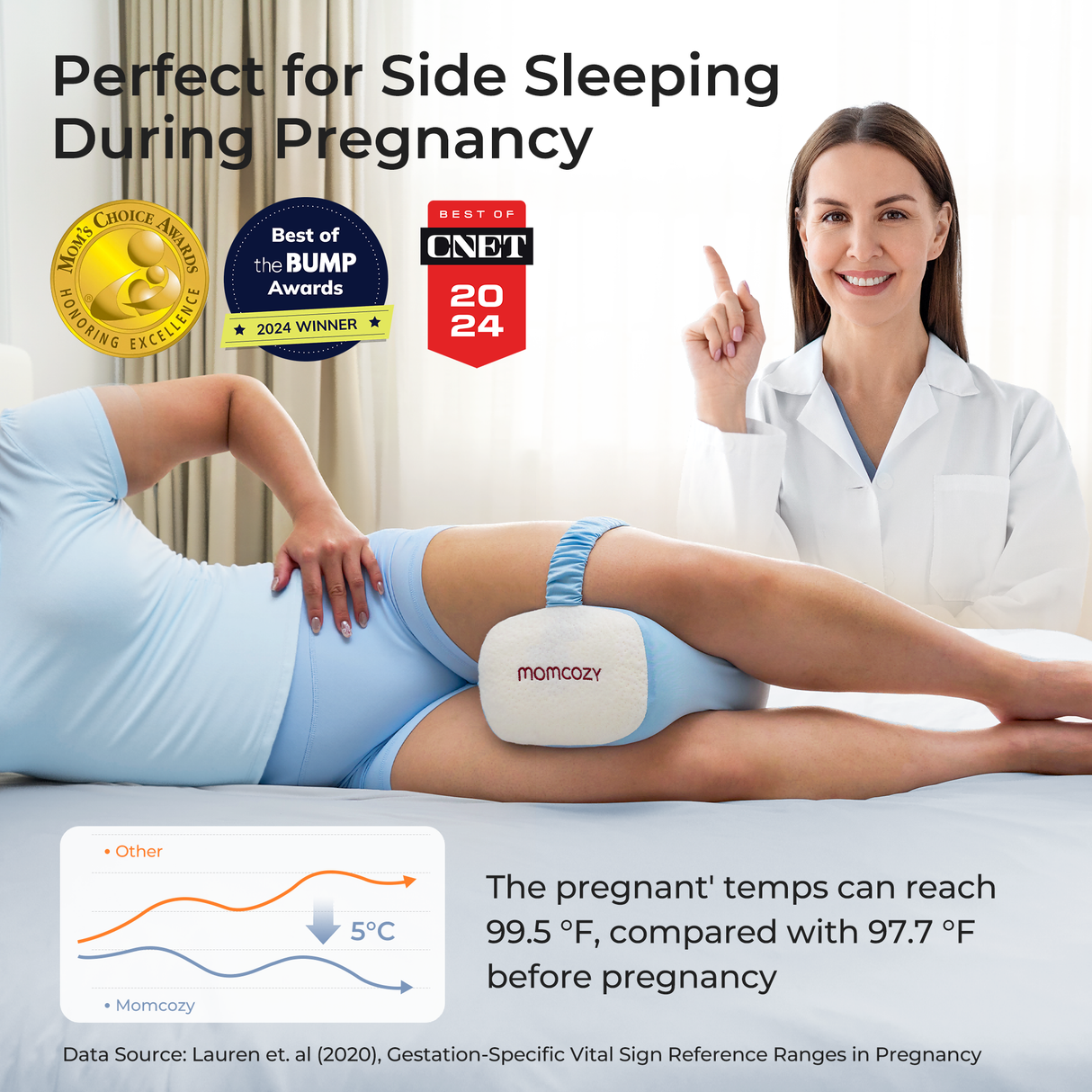 Sophia Cooling Knee Pillow Orthopedic Leg Support Cushion