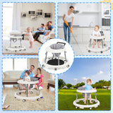 NuriBloom Wilma Baby Walker – Foldable Adjustable Infant Walker with Activity Tray