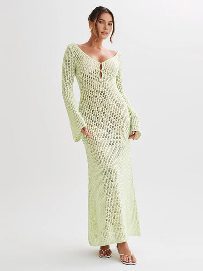 Open-Back Beach Maxi Dress
