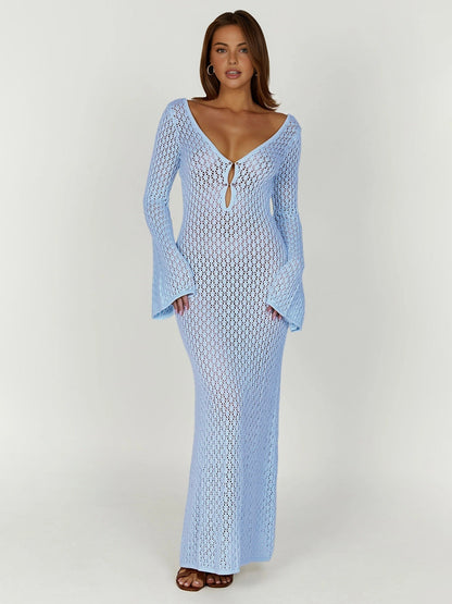 Open-Back Beach Maxi Dress