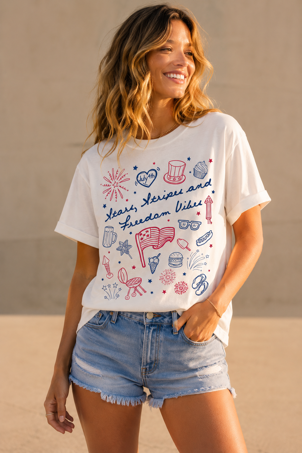 NuriBloom Liberti – Women's 4th of July USA Patriotic Mom T-Shirt