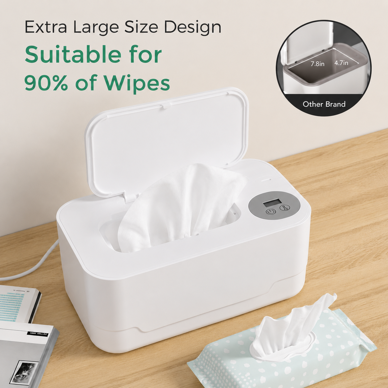 Olivia USB Baby Wipe Warmer with LED Display