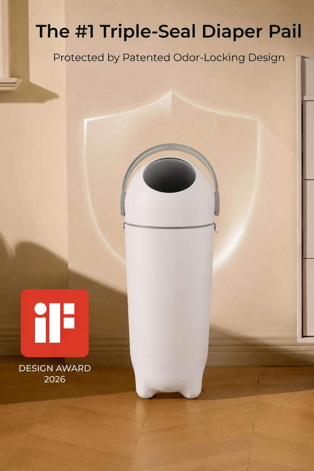 Sophia Triple Seal Odorless Diaper Pail Bin