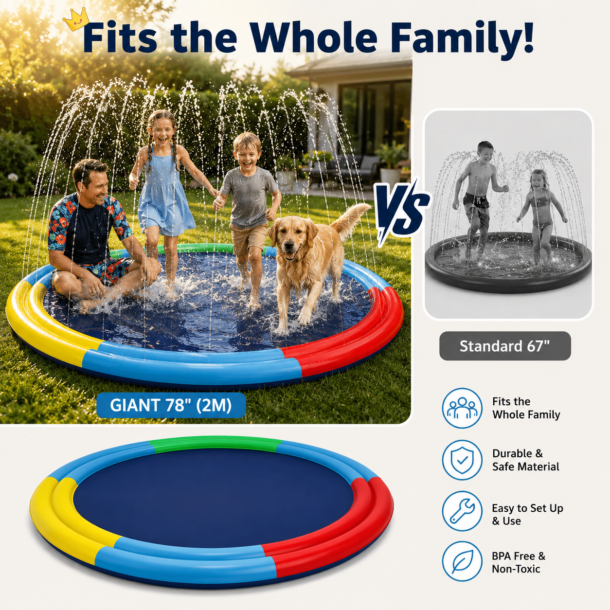 Splash Pad Water Play Sprinkler Mat
