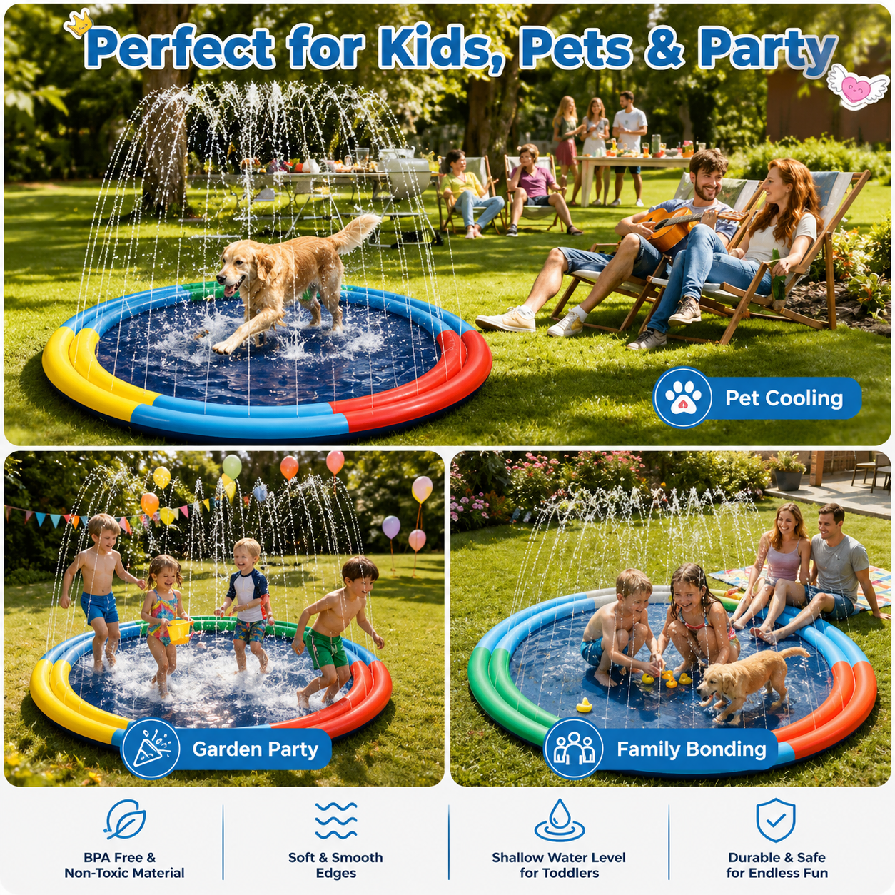 Splash Pad Water Play Sprinkler Mat