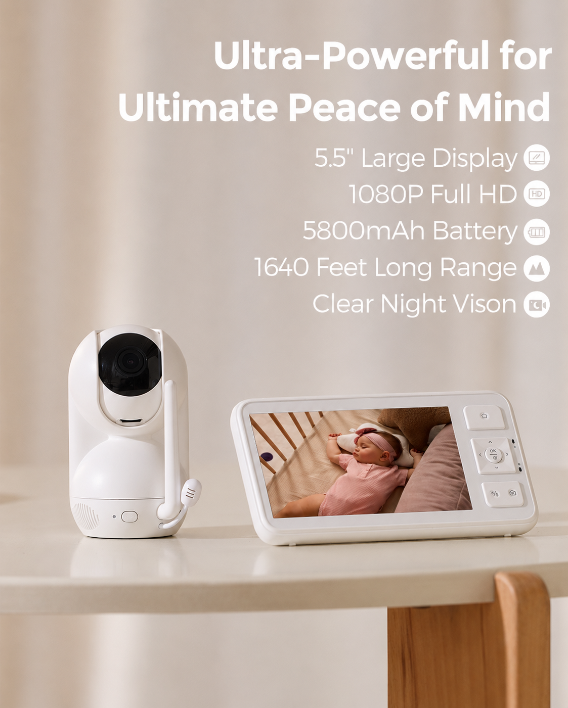 Olivia Full HD Baby Monitor Crib Camera