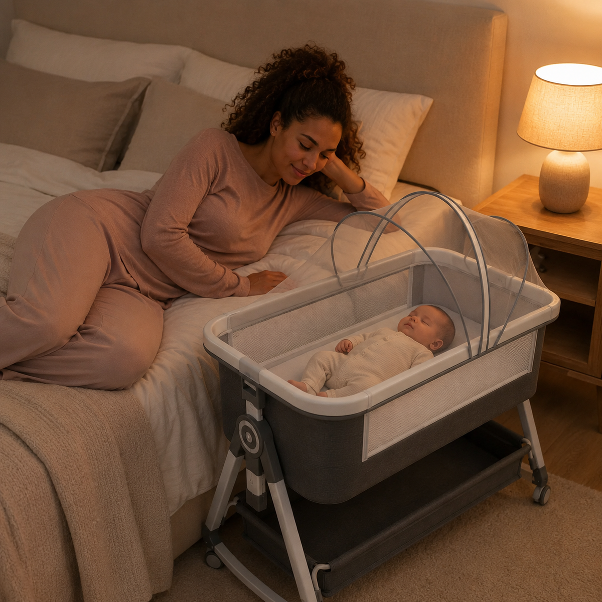 Krona Portable Bedside Baby Bassinet