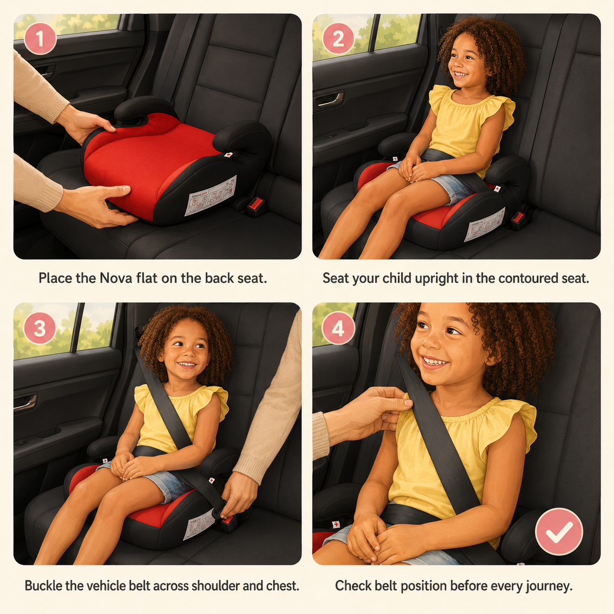 Nova Foldable Kids Booster Car Seat