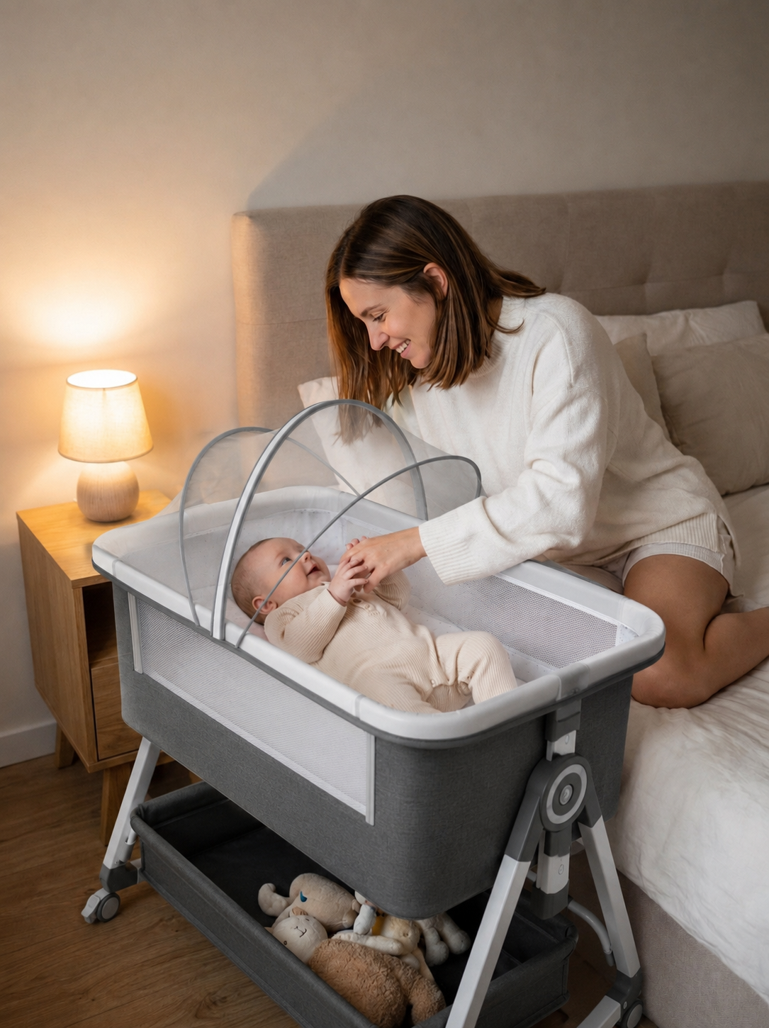 Krona 3-in-1 Portable Baby Nursery Bassinet Bedside Crib
