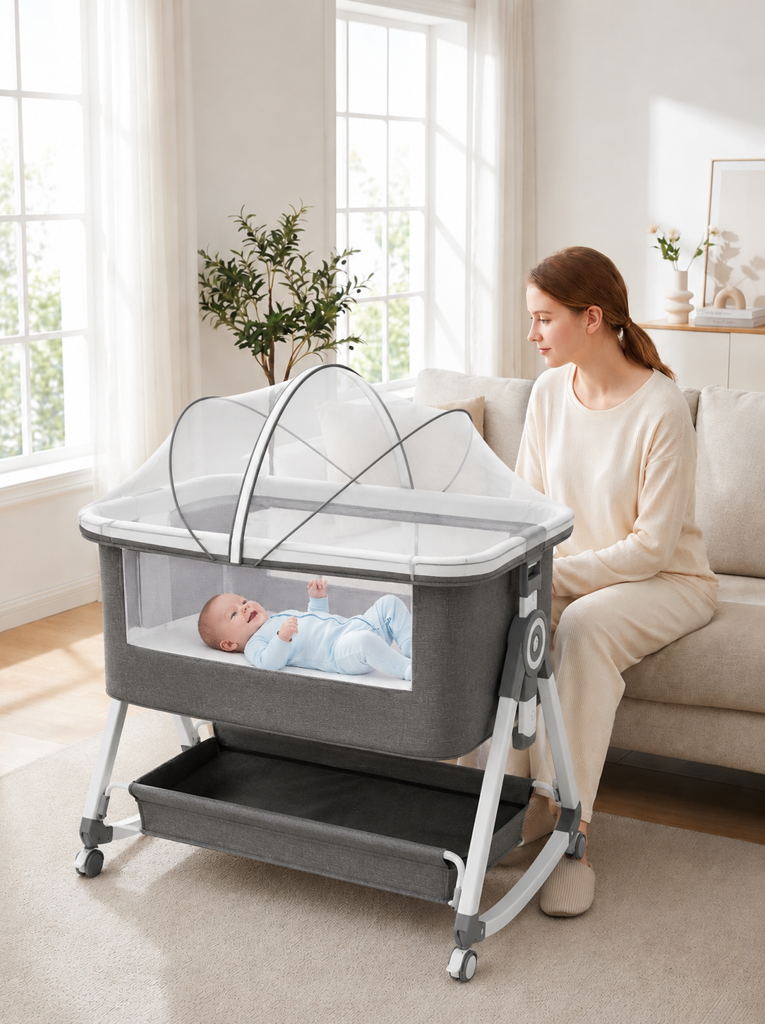 Krona Portable Bedside Baby Bassinet