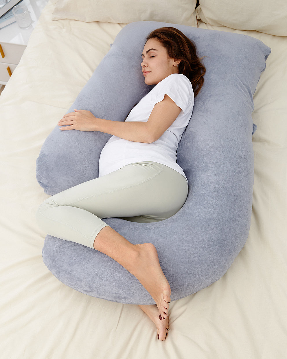 Poma U-Shape Pregnancy Pillow – Plush Maternity Body Pillow for Pregnant Women