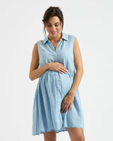 Harper Chambray Maternity Shirt Dress