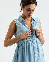 Harper Chambray Maternity Shirt Dress