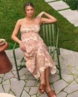 Sophia Tie-Back Linen Maternity Dress
