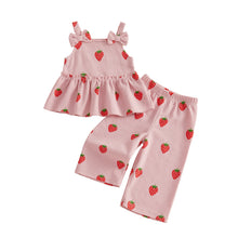 Lily – Baby Girl Strawberry Peplum Top & Pants Set