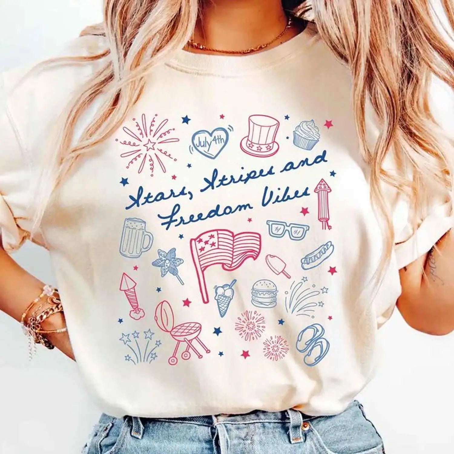 NuriBloom Liberti – Women's 4th of July USA Patriotic Mom T-Shirt