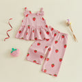 Lily – Baby Girl Strawberry Peplum Top & Pants Set