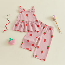 Lily – Baby Girl Strawberry Peplum Top & Pants Set