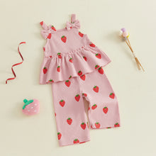 Lily – Baby Girl Strawberry Peplum Top & Pants Set