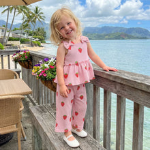 Lily – Baby Girl Strawberry Peplum Top & Pants Set