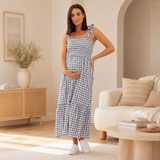 Charlotte Smocked Maternity Maxi Dress