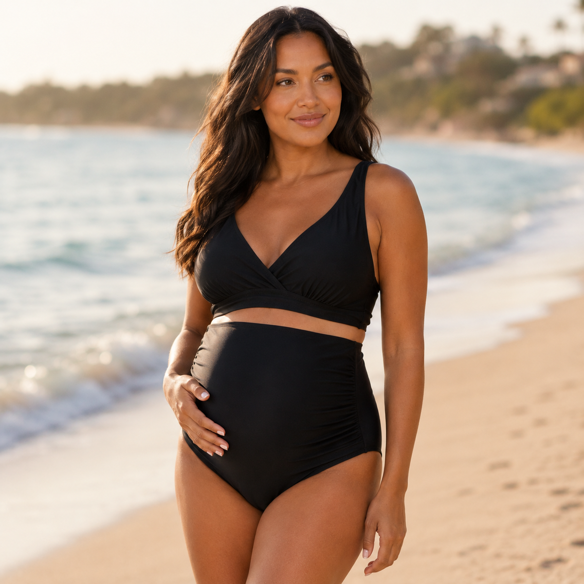 Kora High-Waist Maternity Bikini Set Swimsuit