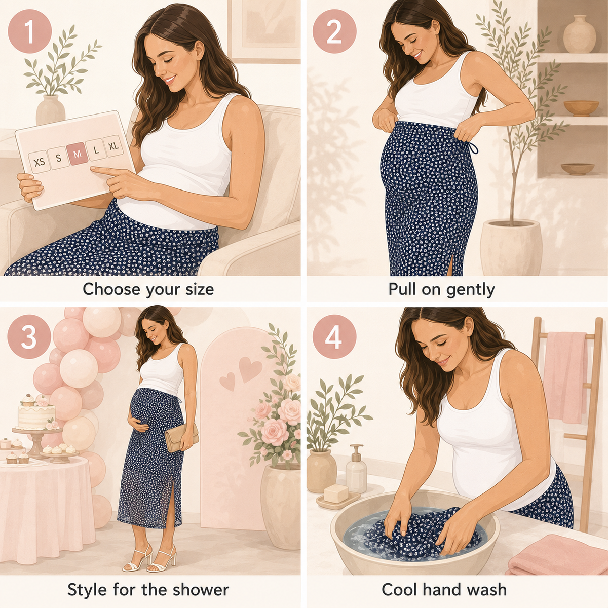 Ava Mesh Maternity Skirt