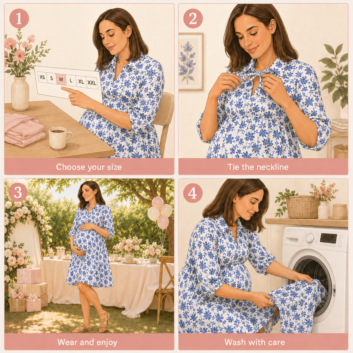 Ella Linen Maternity Dress
