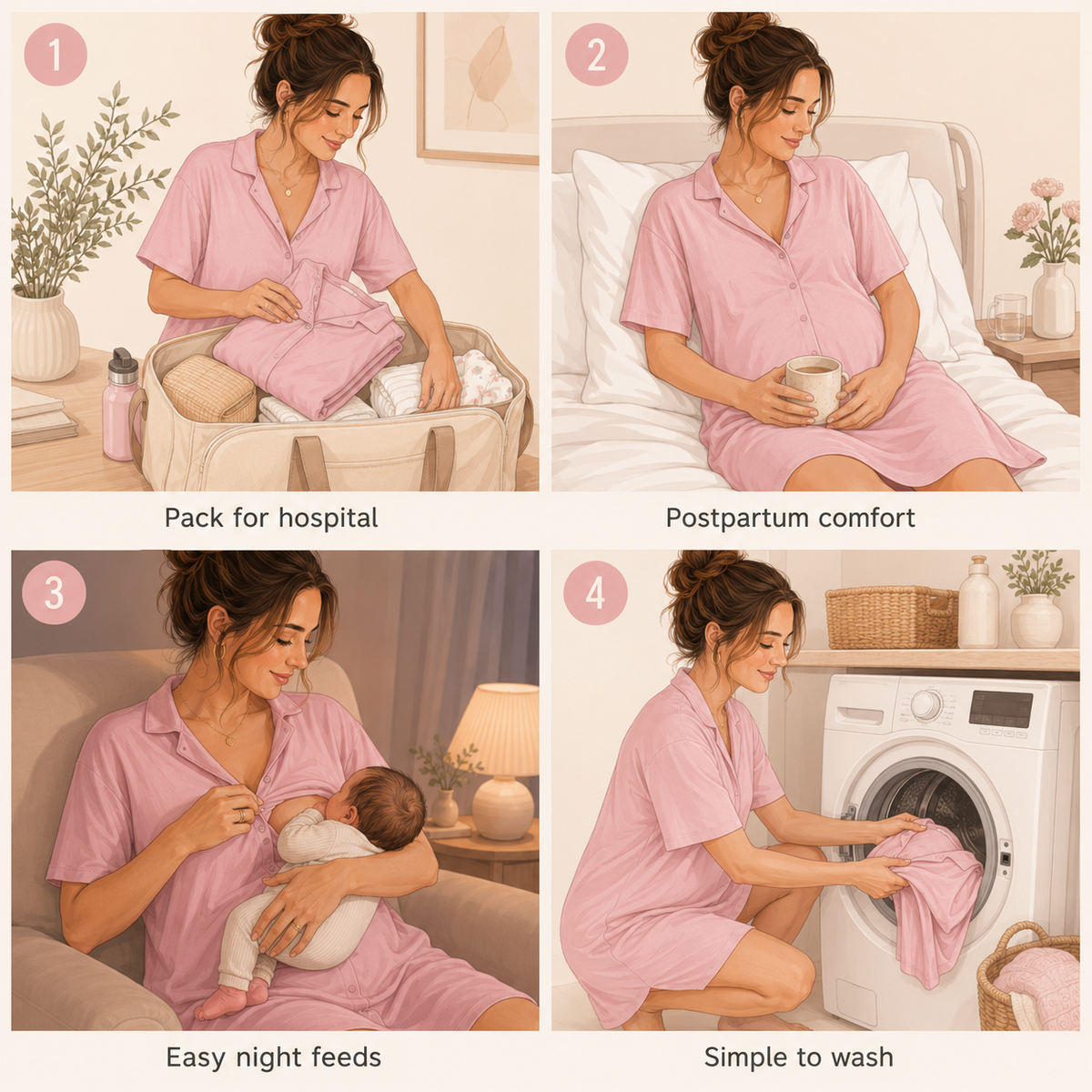 Olivia Maternity and Postpartum Nightshirt