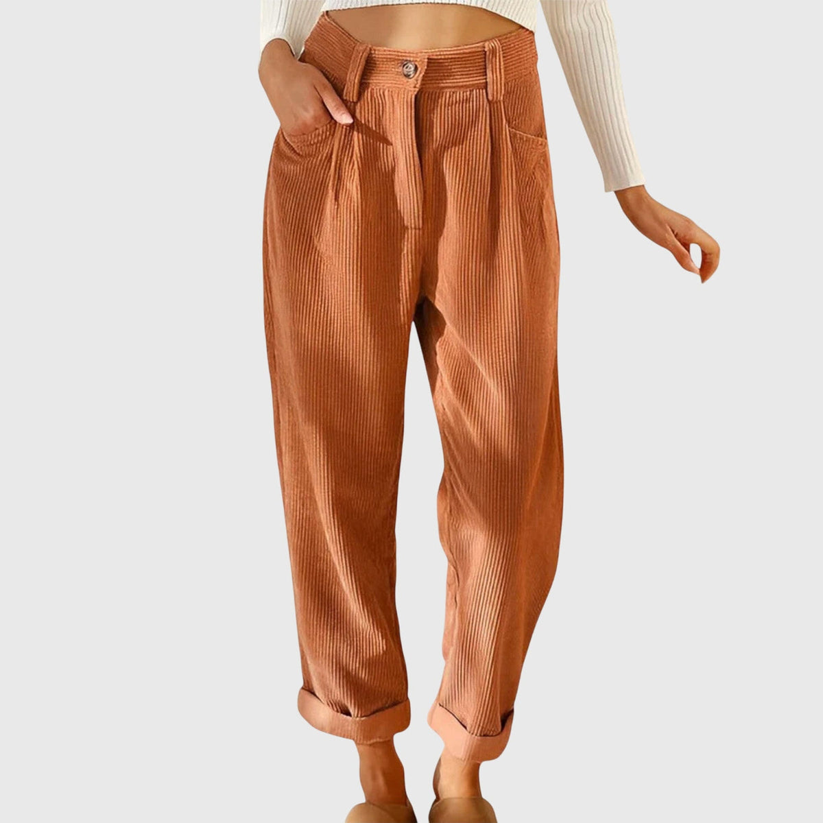 Belted High-Waisted Trousers
