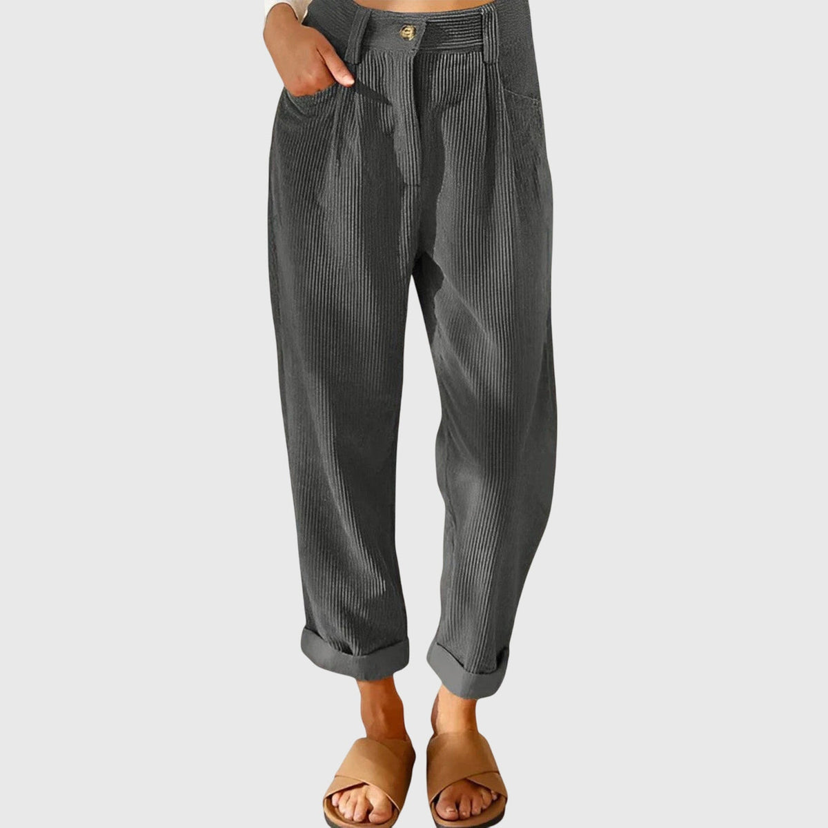 Belted High-Waisted Trousers