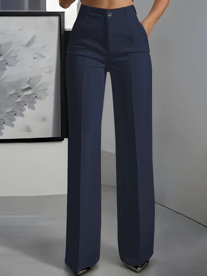 Straight-Leg High-Waisted Trousers