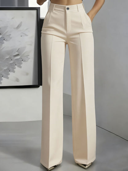 Straight-Leg High-Waisted Trousers