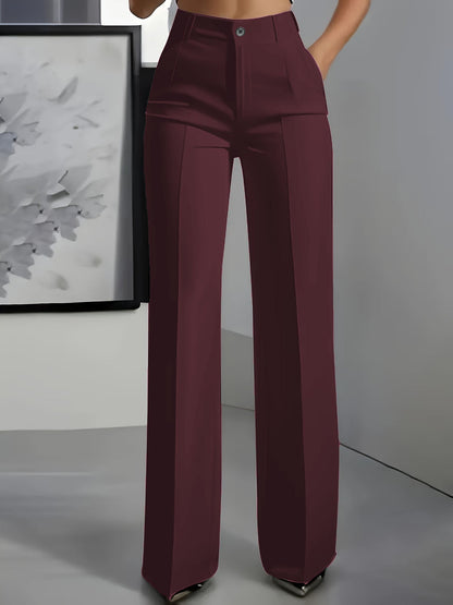 Straight-Leg High-Waisted Trousers