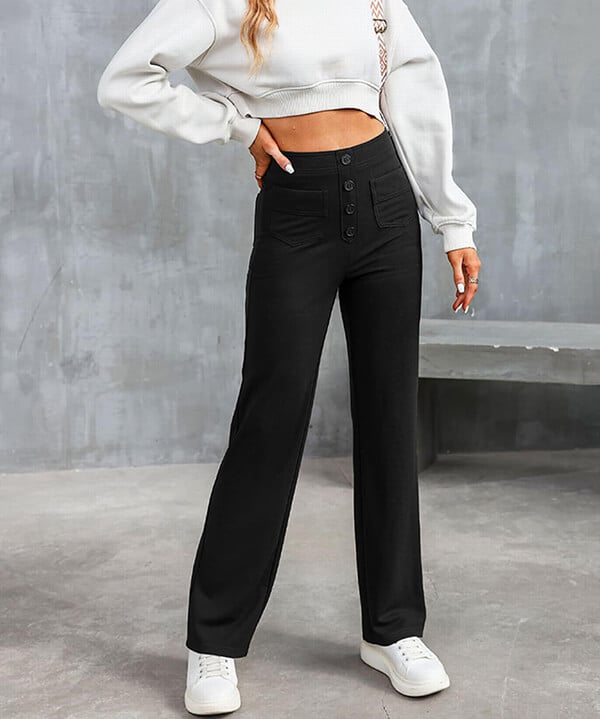 High-Waisted Pocket Trousers