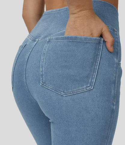 Flared High-Waisted Trousers