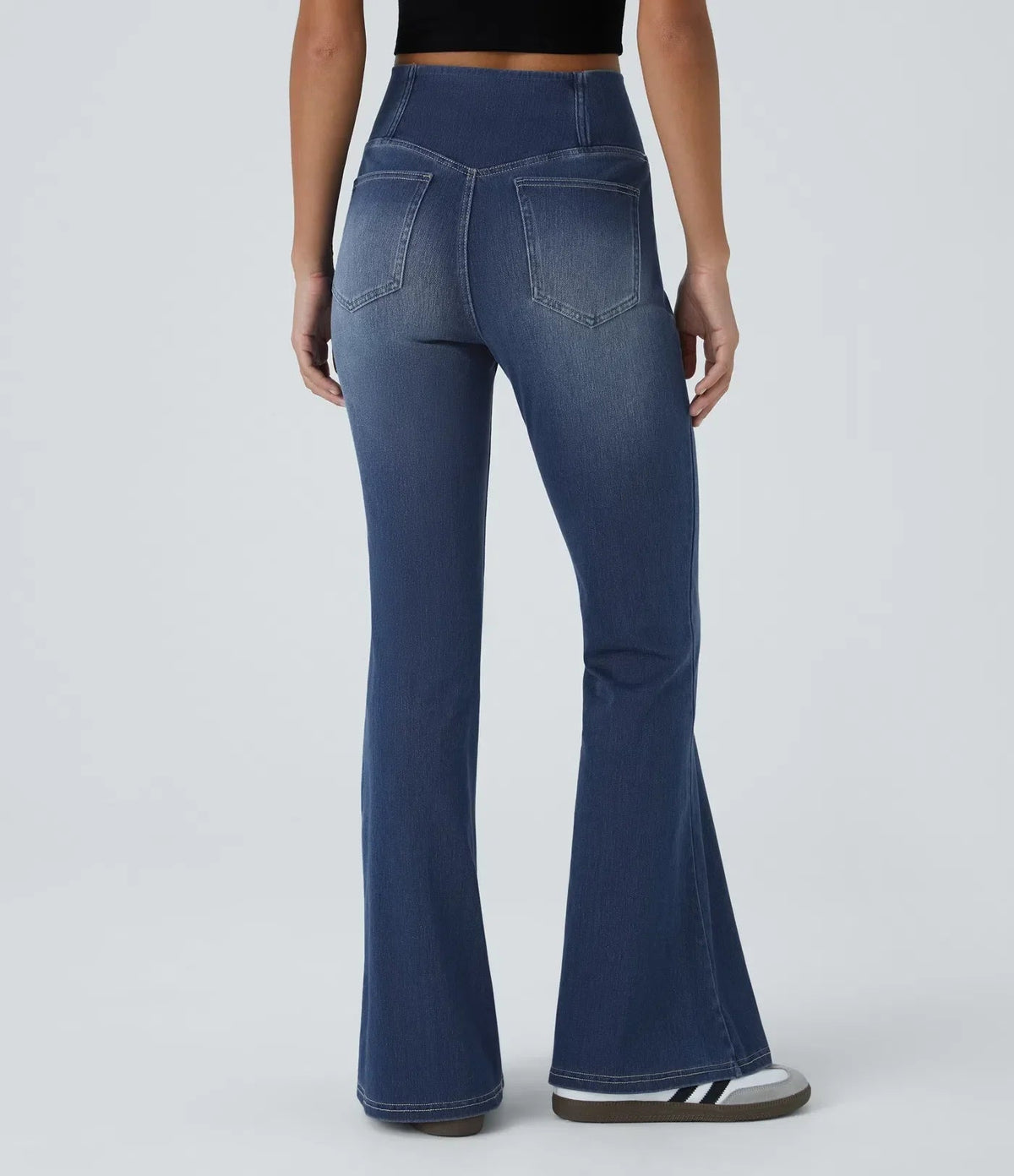 Flared High-Waisted Trousers