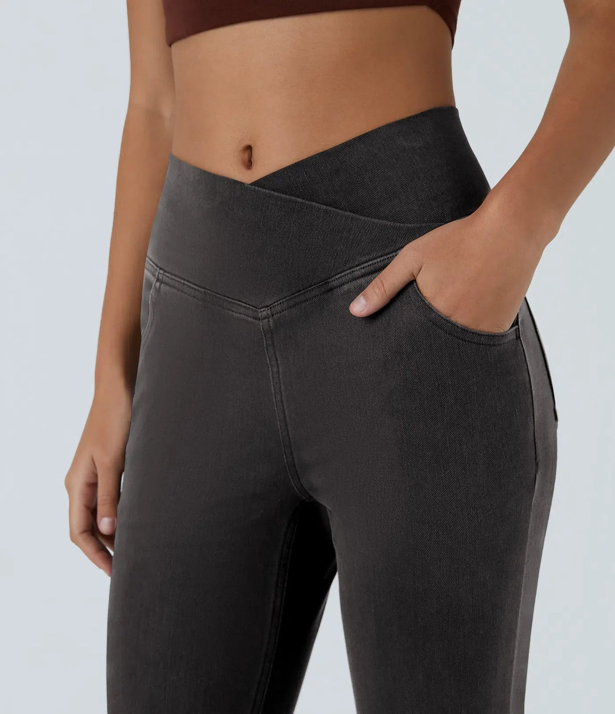 Flared High-Waisted Trousers