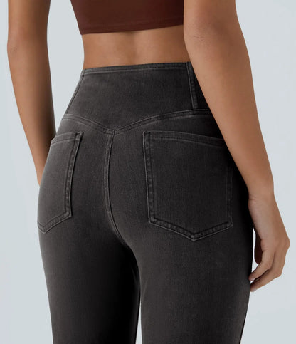 Flared High-Waisted Trousers