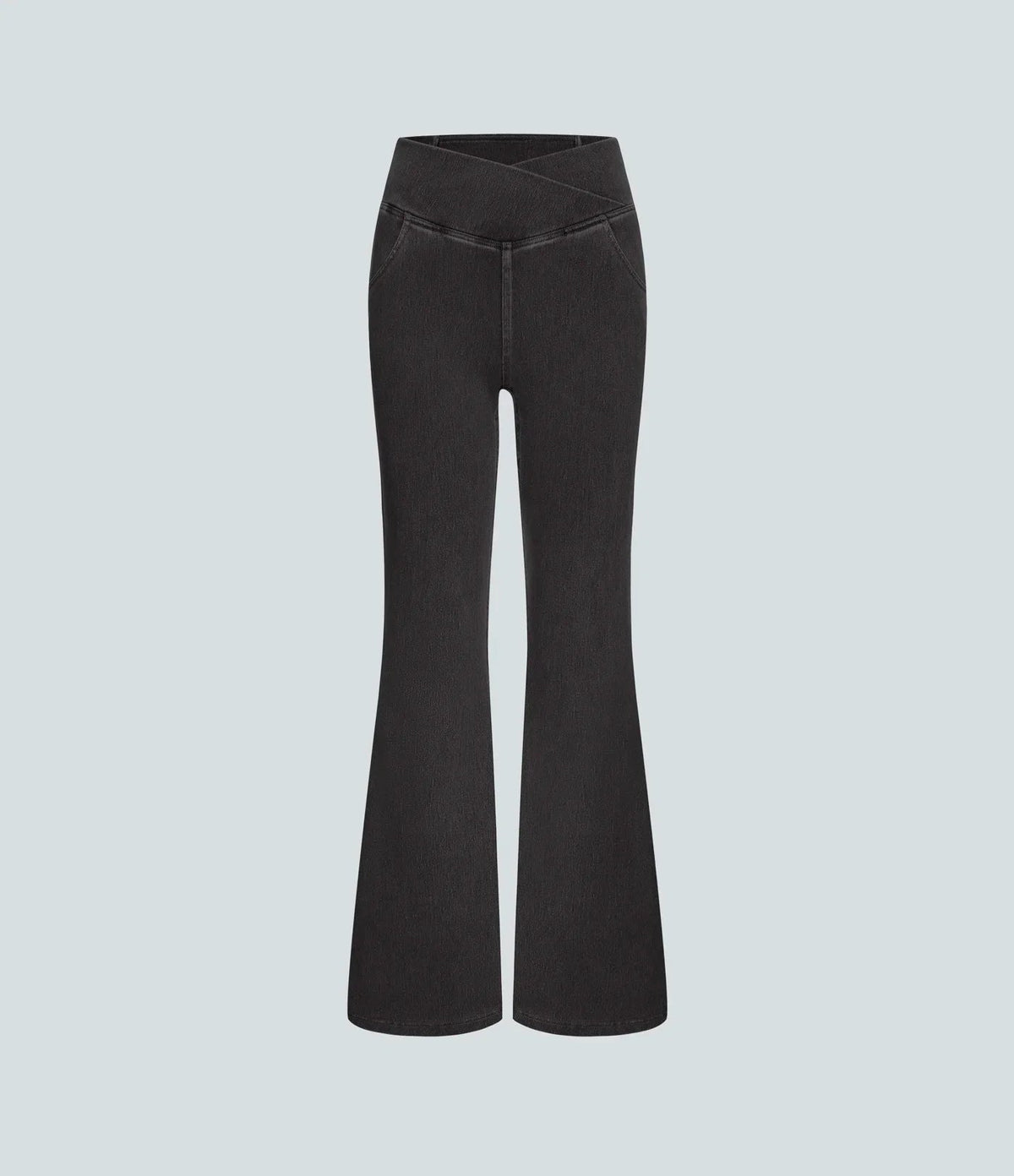 Flared High-Waisted Trousers