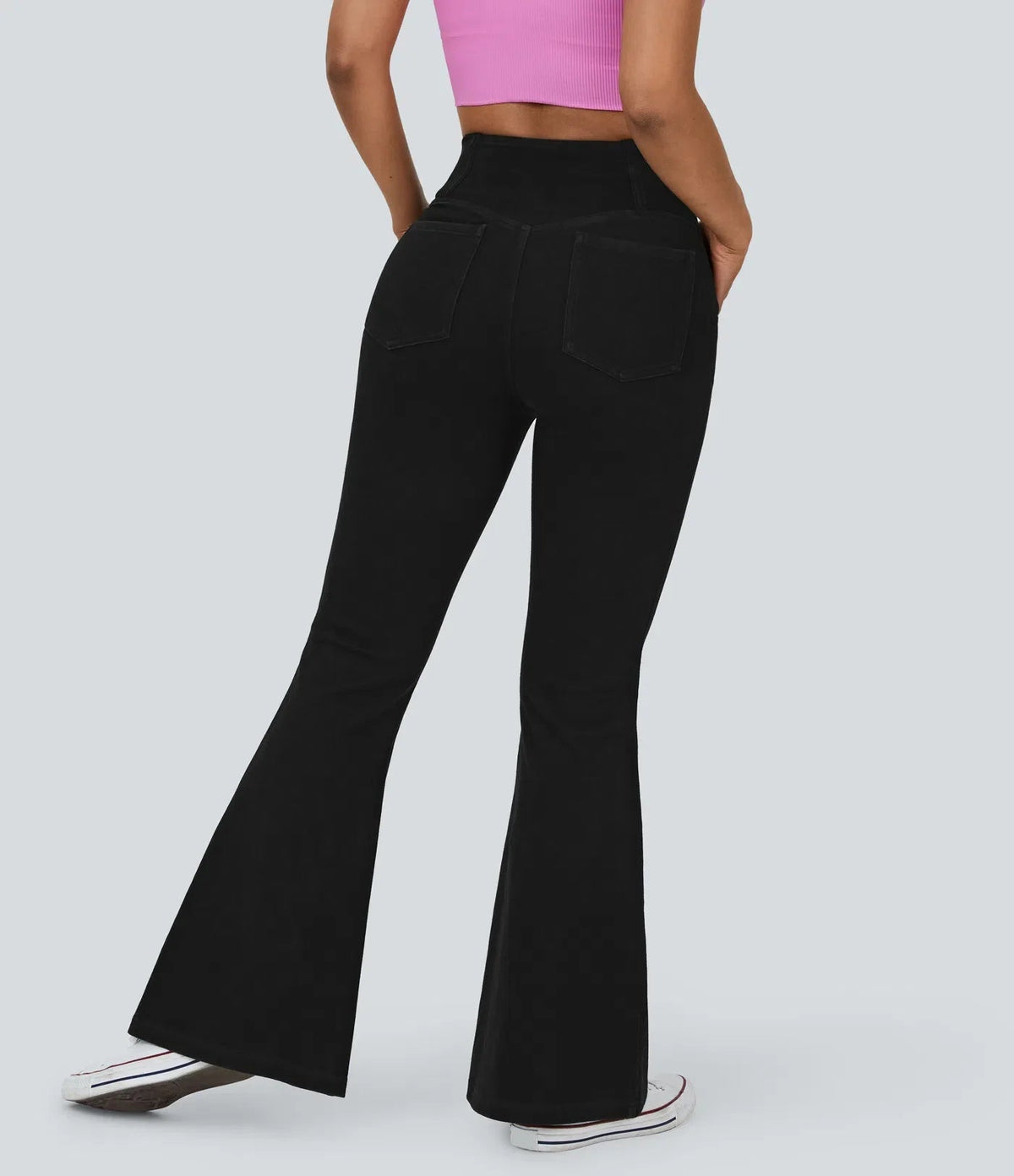 Flared High-Waisted Trousers
