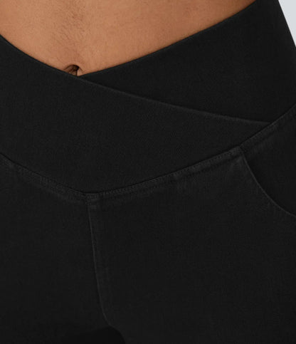 Flared High-Waisted Trousers