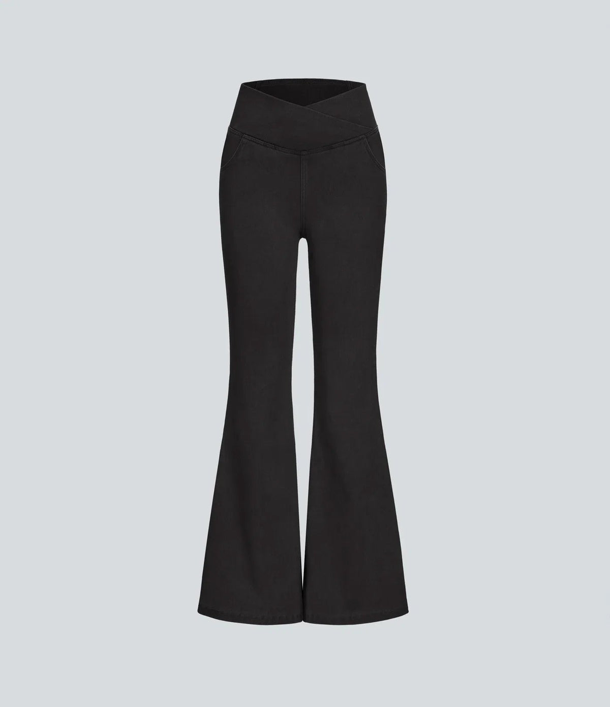 Flared High-Waisted Trousers